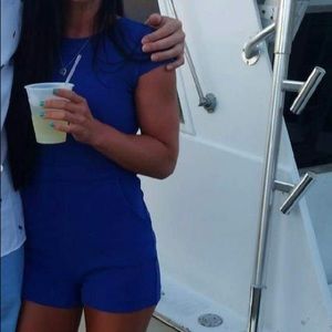 Bebe Form Fitting Royal Blue Romper Size 0